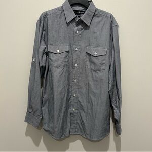 Men's Blue Button-Up Shirt